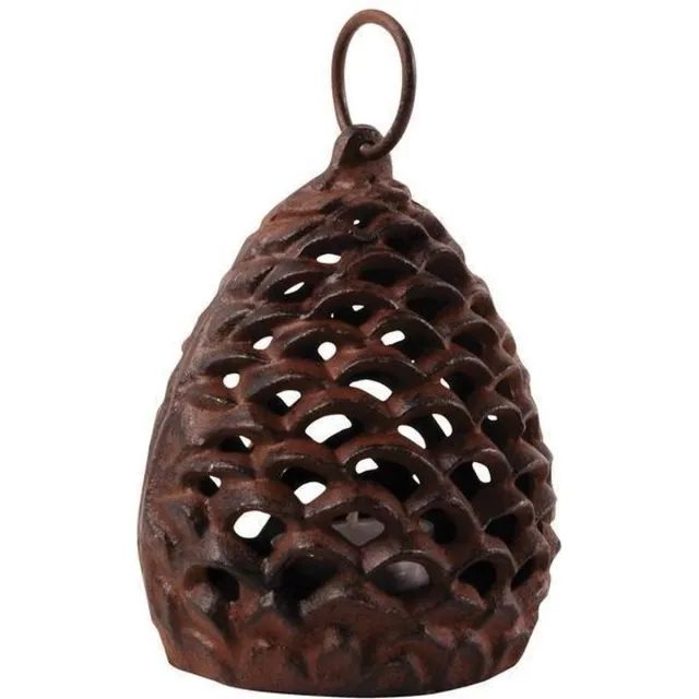 Esschert Design Lantaarn dennenappel gietijzer donkerbruin groot