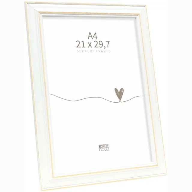 Deknudt Frames fotolijst S221H1 - wit met naturel accent - 21x29,7cm