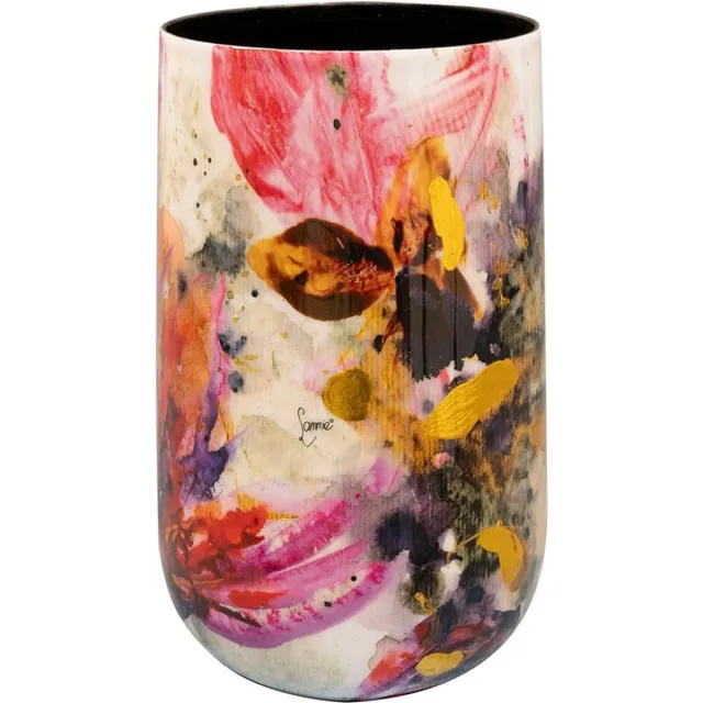 TS Collection Vaas Designed by Lammie - Sweet magnolia - 16x26 - Metaal & Epoxy - Exclusieve woonitems voor binnen - Handgemaakt - Unieke print - Designed by Lammie