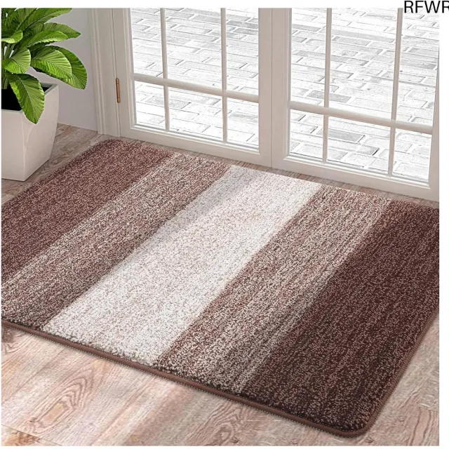 RFWR Zachte, machinewasbare deurmat voor binnen - Super absorberend en antislip entreetapijt (50 x 80 cm, bruin) BRON