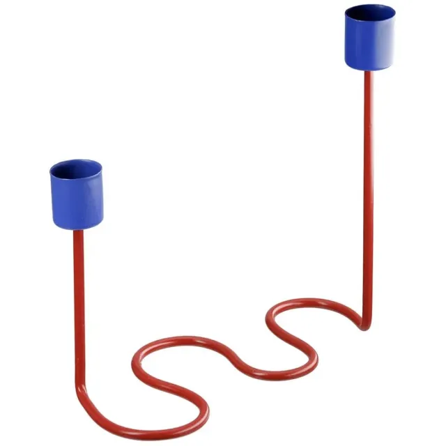 Gilde handwerk Design retro kandelaar in vloeiende vorm Rood/Blauw