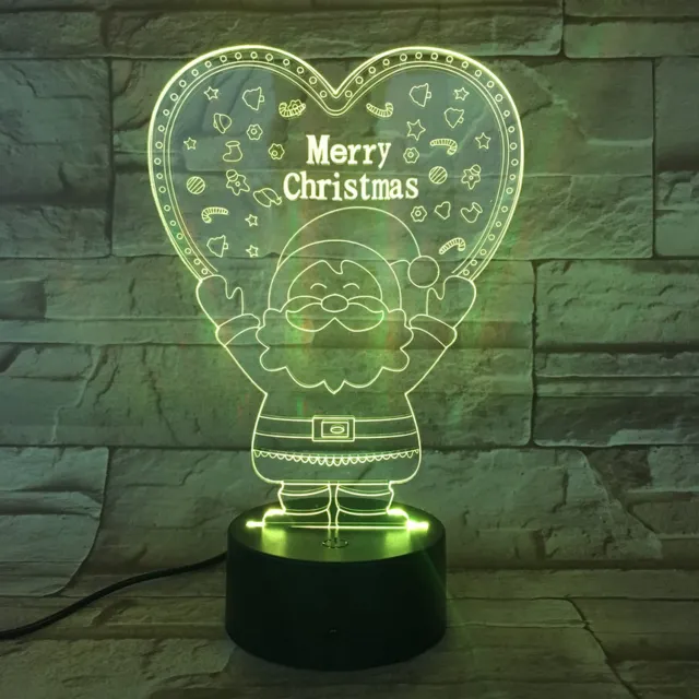 MC Living 3D Led Lamp Met Gravering - RGB 7 Kleuren - Merry Christmas