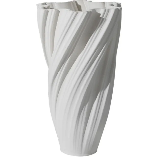 Fugurato Donna Vaas Wit - Keramiek met Gedraaid 3D-Reliëf - Ø20,5 x H34,5 cm