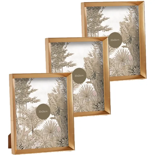 Arte r Fotolijstje - 3x stuks - goud - kunststof - voor foto van 20 x 25 cm - fotolijst Goudkleurig