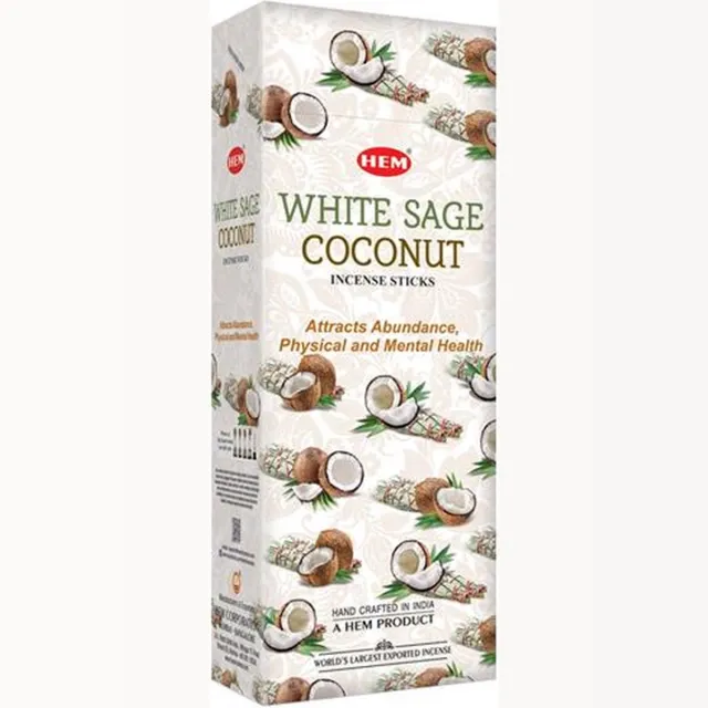 HEM Wierook - White Sage Coconut - Slof / Voordeelbox (6 Pakjes / 120 stokjes) Multicolor