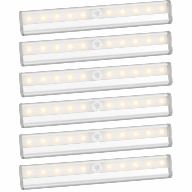 OUYLAF 6 STUKS trapverlichting - trapverlichting led bewegingssensor -trap verlichting - kastverlichting - Warm wit - Draadloze sensorlamp warm geel
