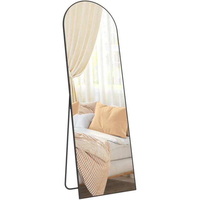 Stervia Spiegel - Grondspiegel - Verticale Spiegel - Spiegel Met Standaard - Zwart Frame - 160 x 50 cm