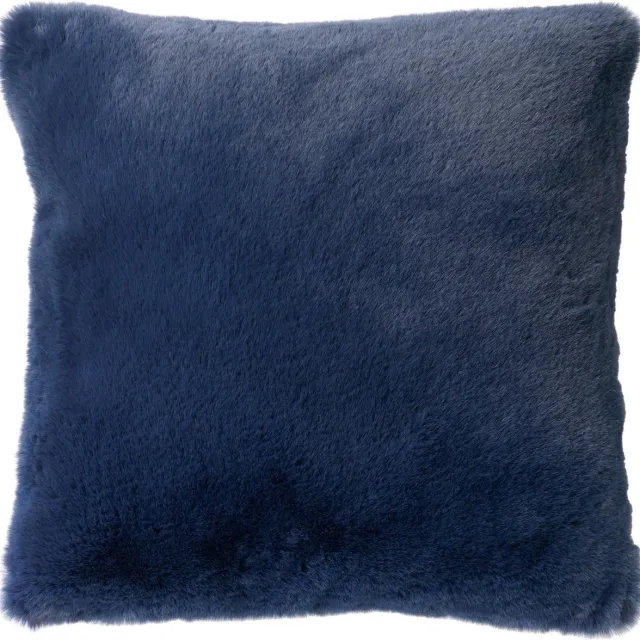 Dutch Decor ZAYA - sierkussen 60x60 cm - bontlook - extra groot - Insignia Blue - blauw - Inclusief binnenkussen - Luxe kussens voor woonkamer & bank Donkerblauw