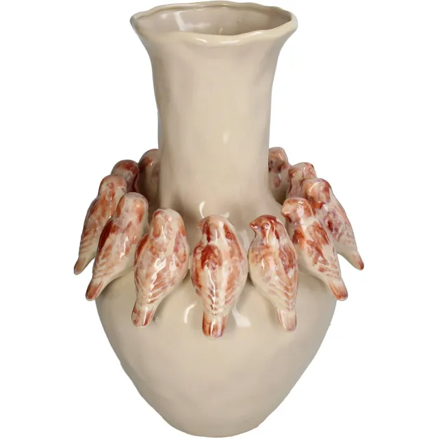 HD Collection Vase Bird Stoneware Terra 27.7x27.7x41cm