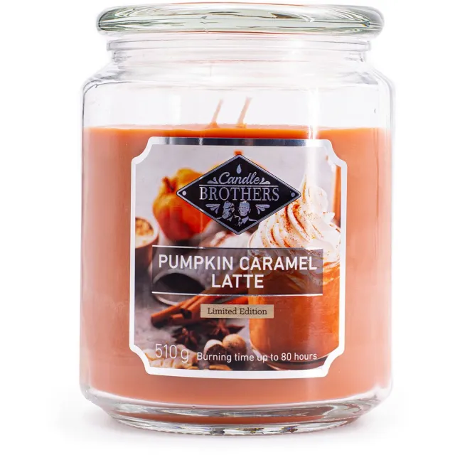 Candle brother Candle-Brothers geurkaars - pompoen karamel latte oranje