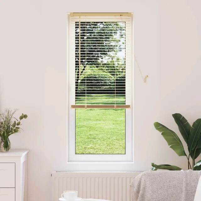 vidaXL Venetiaanse jaloezie Lichtbruin met Patroon 150 x 50 cm 25 mm
