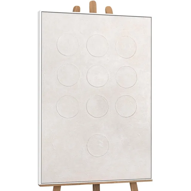 YS Canvas schilderij 120x80 cm handgeschilderd witte code – YS-Art Gallery – Lijst: Wit – Luxe wanddecoratie White