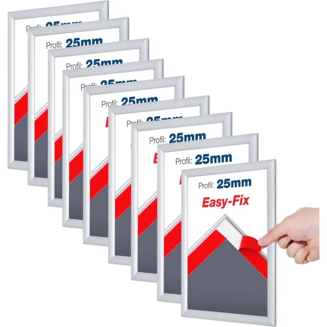 B Base Kliklijst A2 Zelfklevend 10 stuks Aluminium zilver