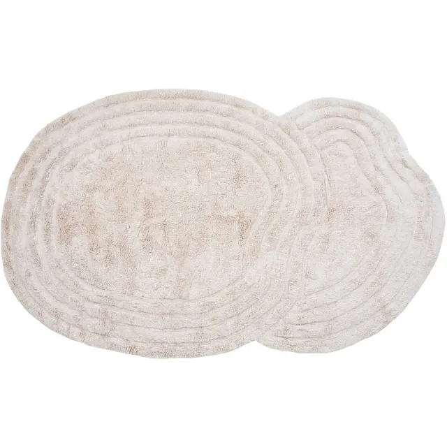 Veer Carpets Wasbaar Vloerkleed Zayn - Beige 160 x 230 cm - Design Hoog-Laag Vloerkleed Wasbaar in Scandinavische / Japandi Stijl