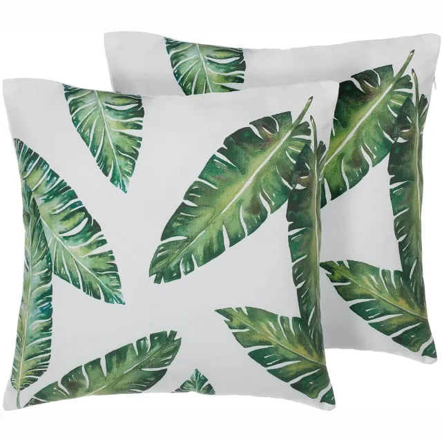Beliani DIANELLA - Sierkussen set van 2 - Groen - 45 x 45 cm - Polyester