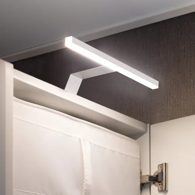 Eleganca luxe opbouwverlichting voor kasten en spiegels - B30 x H3.5 cm - Meubelverlichting - Kastverlichting - Spiegelverlichting - Schilderijverlichting - Warm wit licht 2700K - 5W - IP44 - Wit