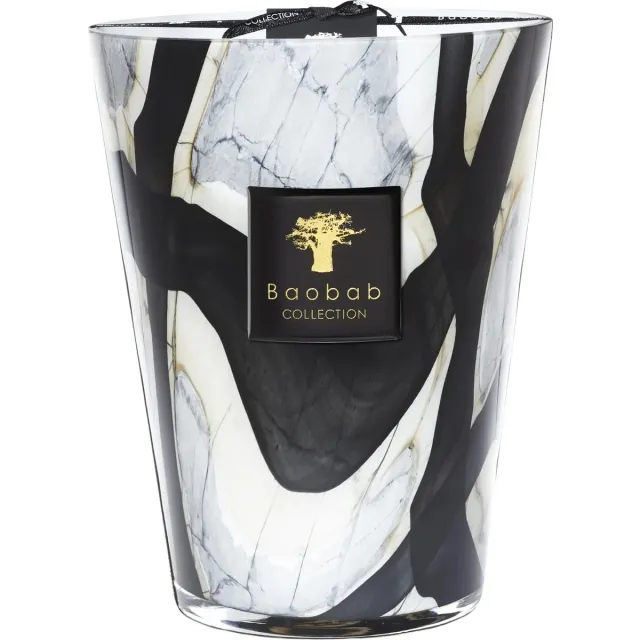 Baobab Collection Stones Marble - Luxe Geurkaars 24cm Zwart