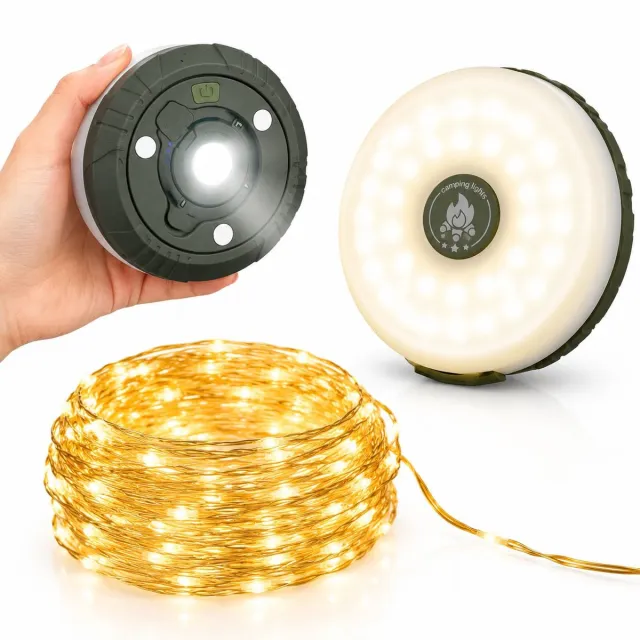 VHV Camping lichtsnoer - Waterdicht - Lampjes voor camper - USB oplaadbaar - op de camping