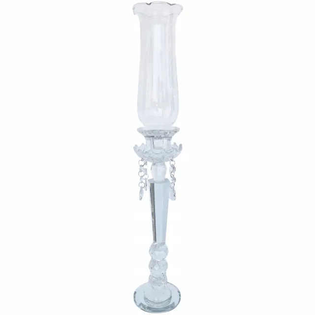 Madex Transparante Glazen Kandelaar met Kap - 56 cm