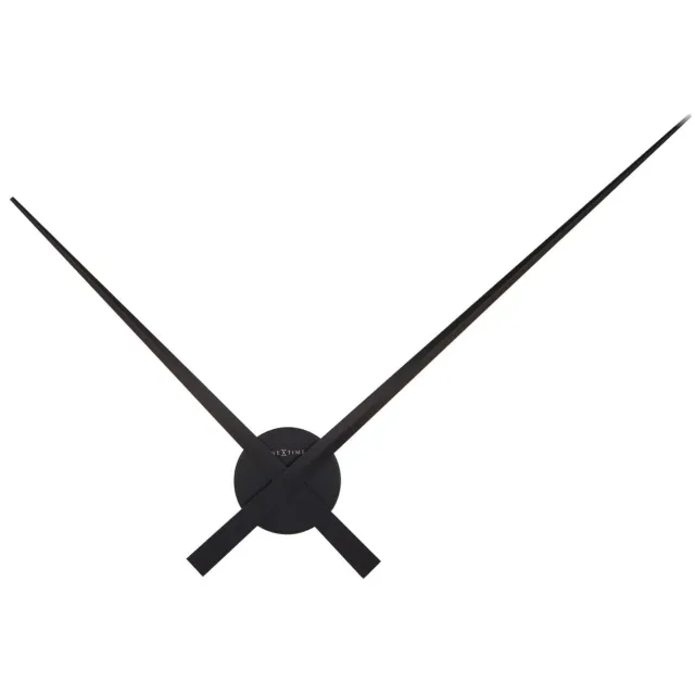 NeXtime Grote wandklok - 85 cm - Aluminium - 'Hands' Zwart
