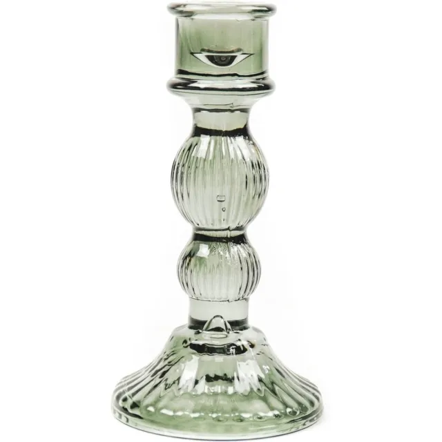 Housevitamin Kandelaar - Glas - Smokey - 8x15,5cm Grijs