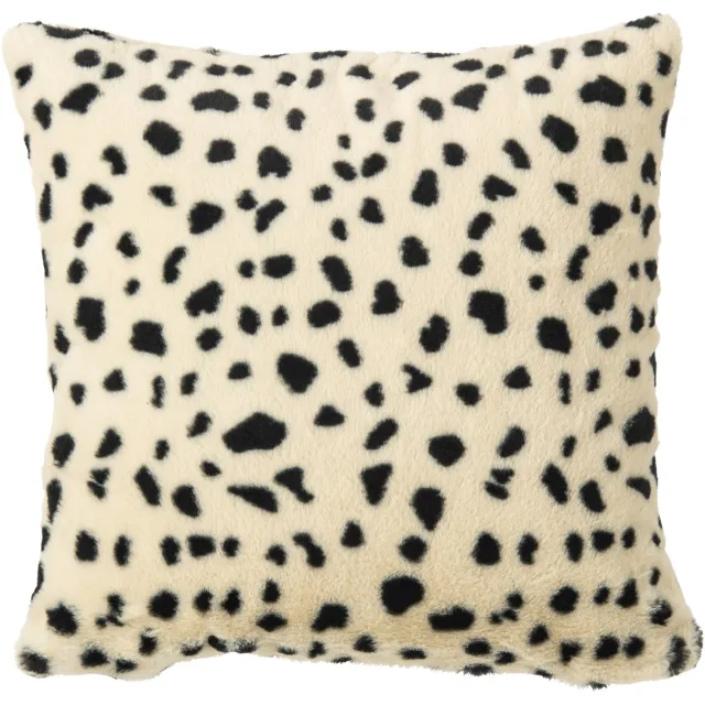 J-Line Kussen met dalmatiërmotief - polyester - wit/zwart