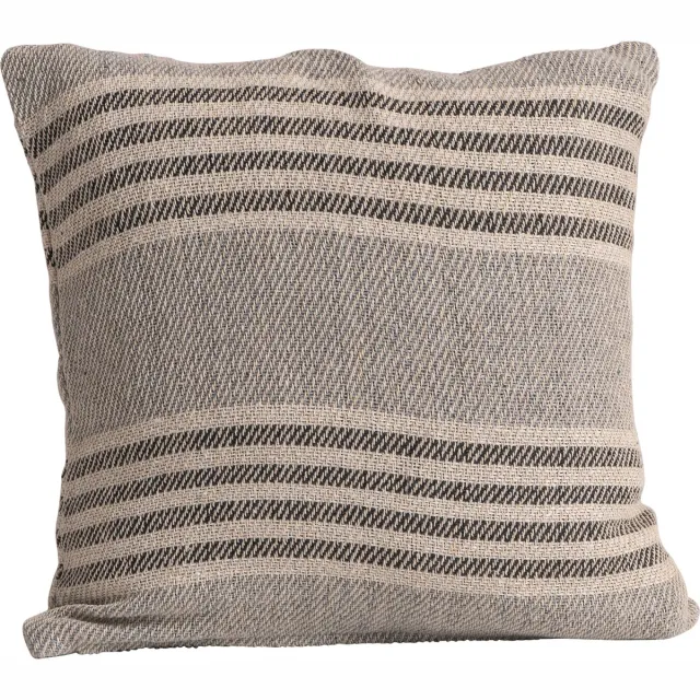 Primaliving Sierkussen grijs met streepmotief, 60x60cm