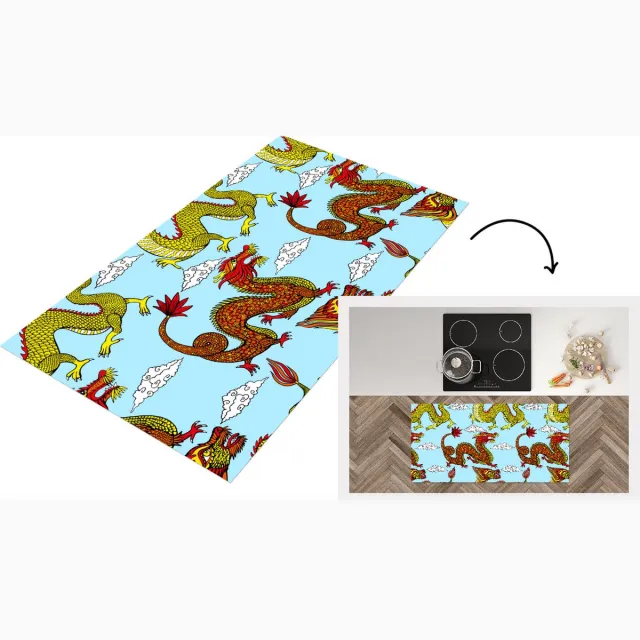 KitchenYeah Keukenloper - Loper keuken - Draak - Chinees - Patronen - Keukenloper vinyl multicolor, foto 7