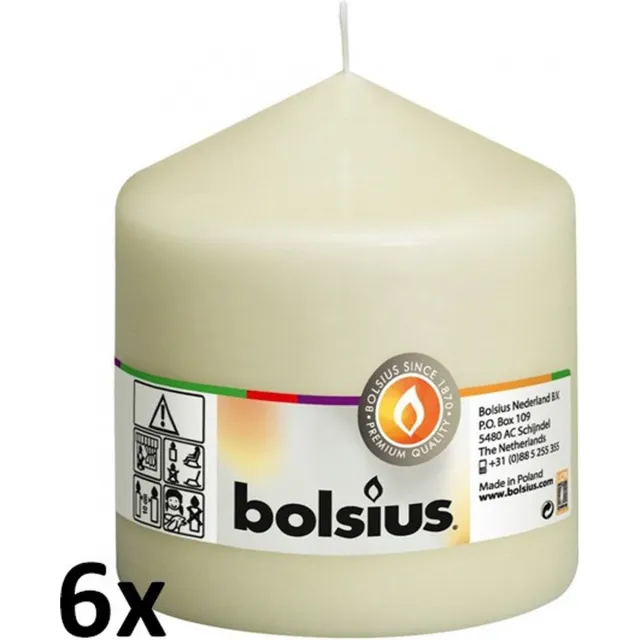 Bolsius Stompkaarsen 10/10 - Ivoor - 6 stuks