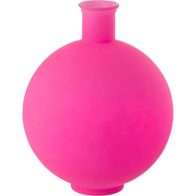 J-Line vaas Ball - glas - neon roze - large