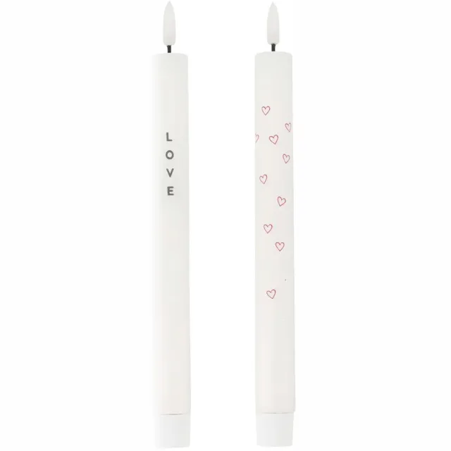 Zusss Ledkaarsen Love 2 st Zusss Wit