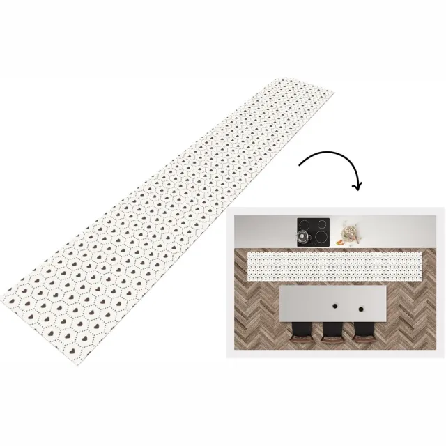 KitchenYeah Keukenloper - Keukenmat - Hart - Design - Geometrie - Patroon - Keuken vloerkleed Multicolor