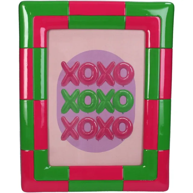 Kersten Fotolijstje Geblokt 13 x 18 cm - Groen/Roze Multicolor 1