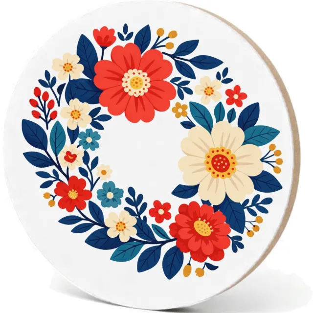 Mr Cadeautjes MDF fotolijst - design Een nieuwe retro-cadeauprint met een botanische rand en een | cadeau Wit