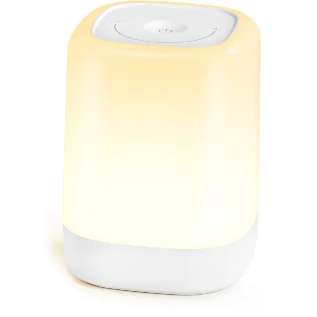 RHYTHMFLAME Oplaadbaar Nachtlampje - LED Bedlampje met RGB, Warm Licht, Timer, Touchbediening en USB-C - Wit
