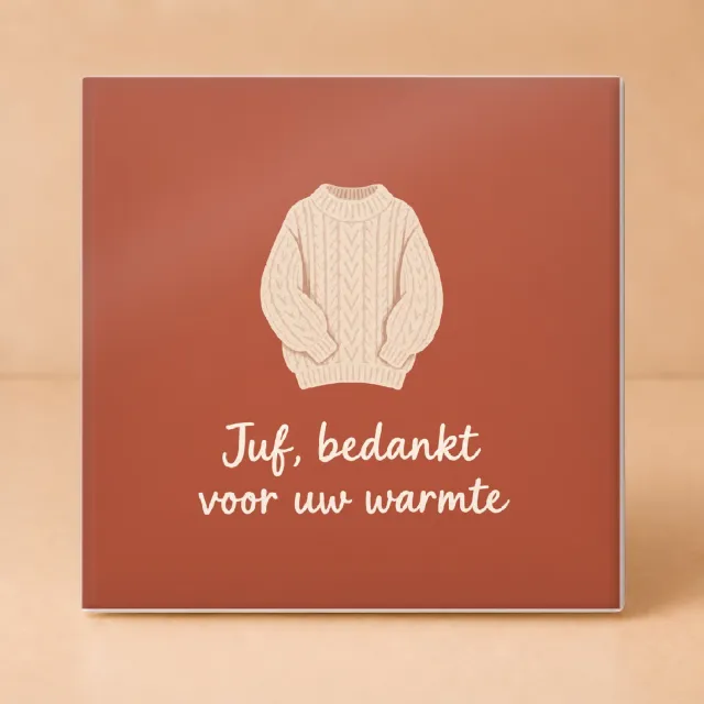 Bedruk King Minimalistische Laatste Schoolweek voor Kerst Tegel – Scandinavisch Strak Cadeau voor Juffen en Leraren - 15 x 15 cm Wit