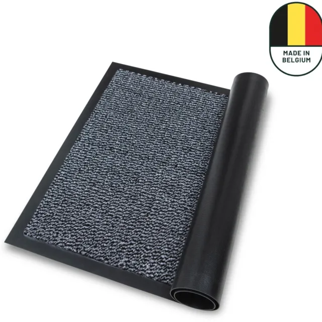 Studio M Deurmat - Deurmat Binnen - Droogloopmat - 120x180 cm - Classic - Grijs - Schoonloopmat - Deurmat Antislip - Gemaakt in België