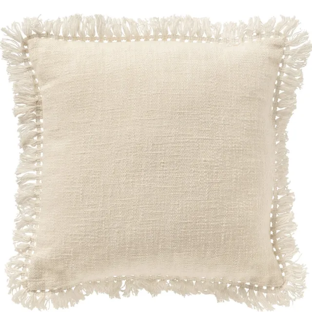 Dutch Decor JONNA - kussenhoes 45x45 cm - gerecycled - katoen - Snow White - wit - met rits - zonder binnenkussen Gebroken wit