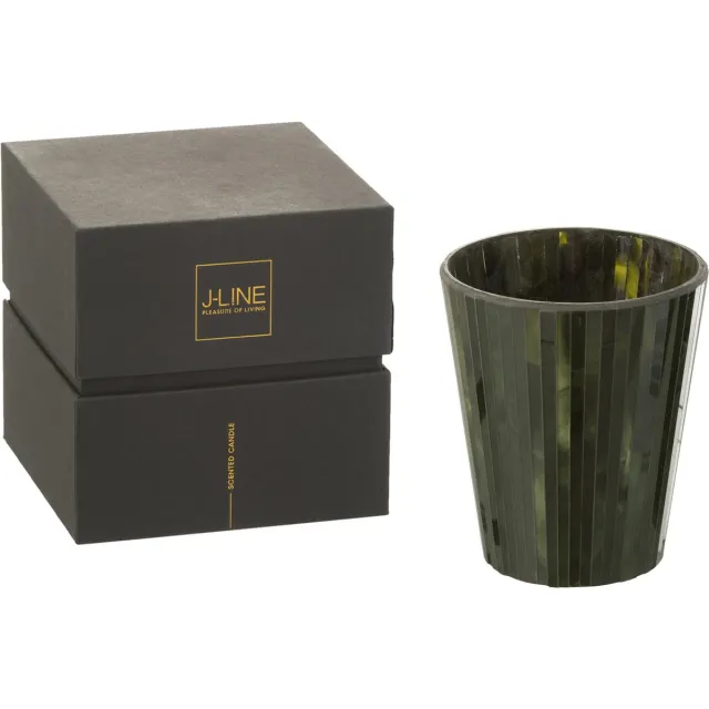 J-Line geurkaars Noa - Herbal Serenity - glas - groen - large - 60U