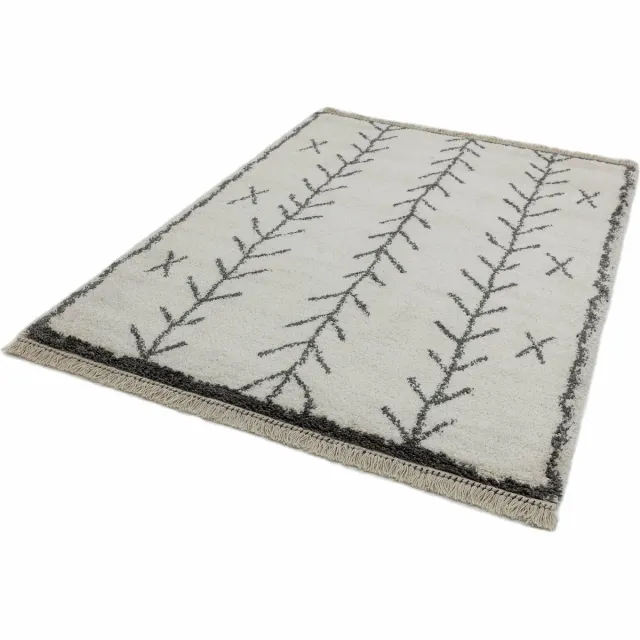 Eazy Living Easy Living - Rocco-cream-Arrow Vloerkleed - 200x290 - Rechthoek - Berber,Shaggy Tapijt - Modern - Beige, Grijs