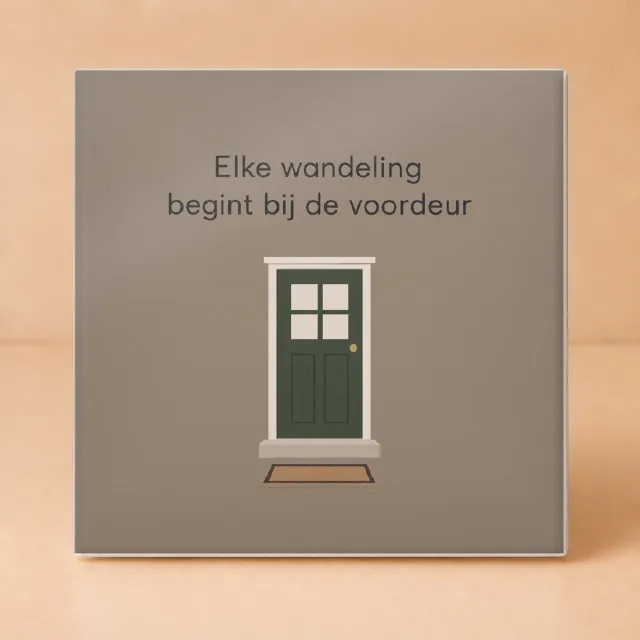 Bedruk King Strakke minimalistische De winterwandelaar Tegel – Inspirerende wanddecoratie voor natuurliefhebbers en wandelaars - 15 x 15 cm Wit