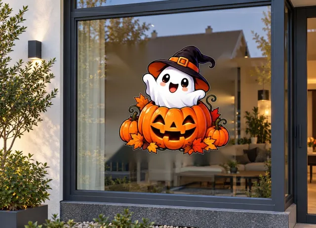 De Stickerman Halloween Raamsticker 30cm Breed Herbruikbaar Weerbestendig (KV1) Multi