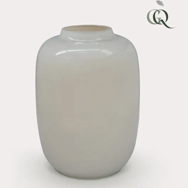 Green Boutiq Vaas glas - M - H35 W25 -Artic Ivory Bruin