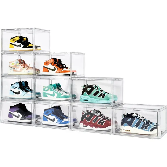 Sneakervault Sneakerbox - 6 stuks - Transparant en Stapelbaar - Premium Schoenen Box - L36 x B27,5 x H22 cm - Opbergbox - Sneaker box