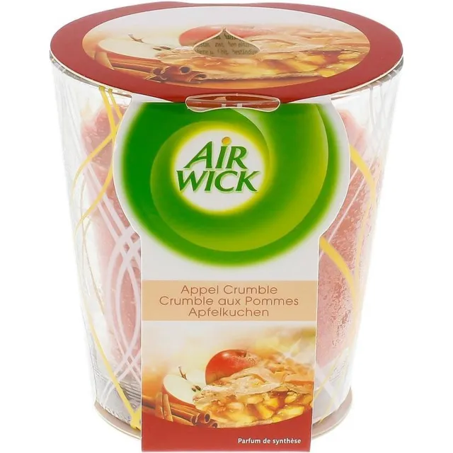 Air Wick 4x Air Wick geurkaars Apple Crumble 105 gram | 4x geurkaars in glas oranje bruin