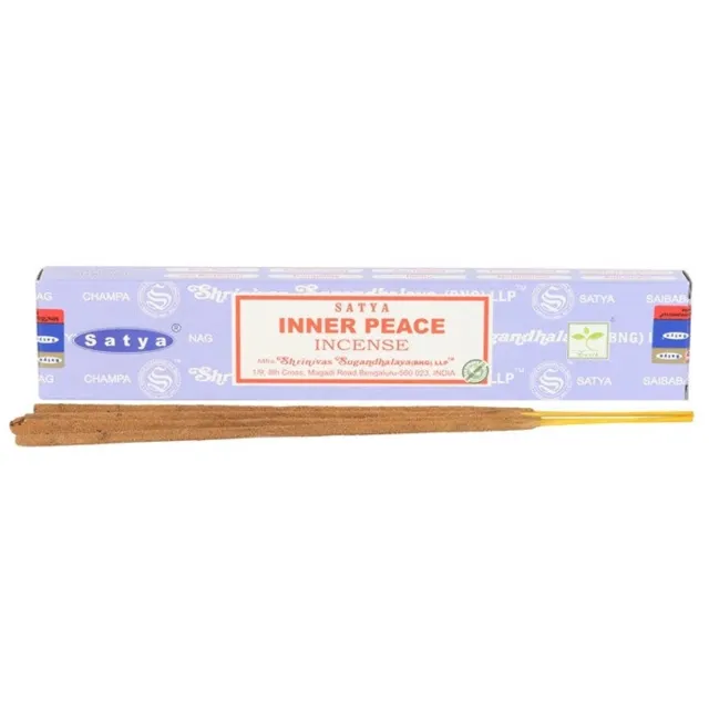Satya Inner Peace Wierook set van 2 – Mindfulness Serie – Lavendel & Witte Salie – Handgerolde Masala Wierook uit India – Vegan Wierookstokjes (15g) – Ontspanning & Harmonie