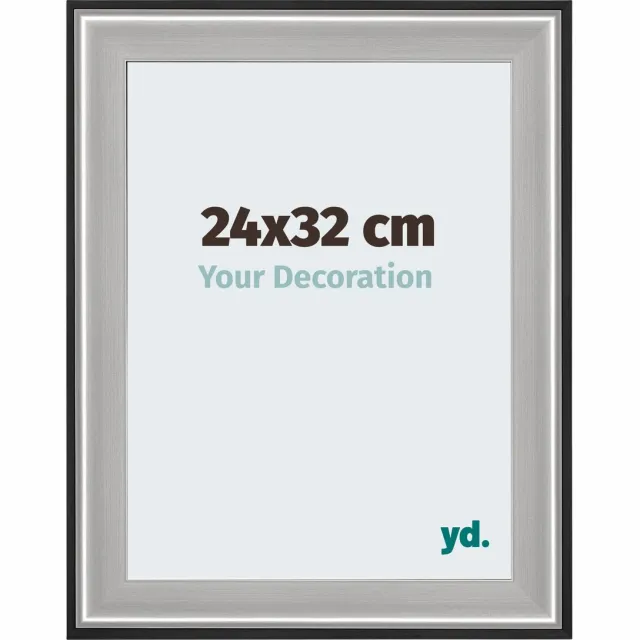 yd. Your Decoration - Fotolijst 24x32 cm - Hout - Zwart Zilver Gepolijst - Birmingham