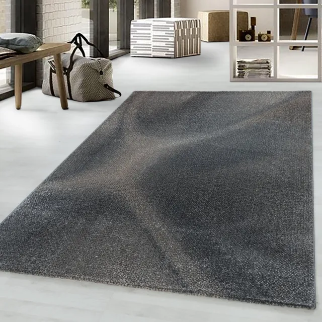 Adana Carpets Laagpolig vloerkleed, abstract ontwerp, bruine kleur, woonkamerkleed, jute achterkant, afmeting: 140 x 200 cm