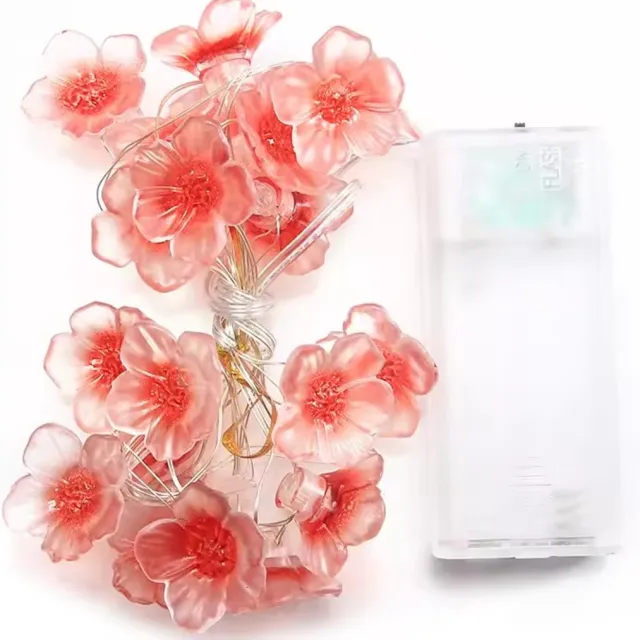 Go Go Gadget Lichtslinger - 20 led lampjes - Feestverlichting - 200cm - Roze bloemen