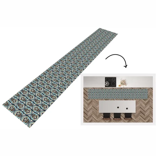 KitchenYeah Keukenloper - Keukenmat vinyl Retro - Bloem - Patronen - Keukenmatten loper - Keuken vloerkleed tapijt